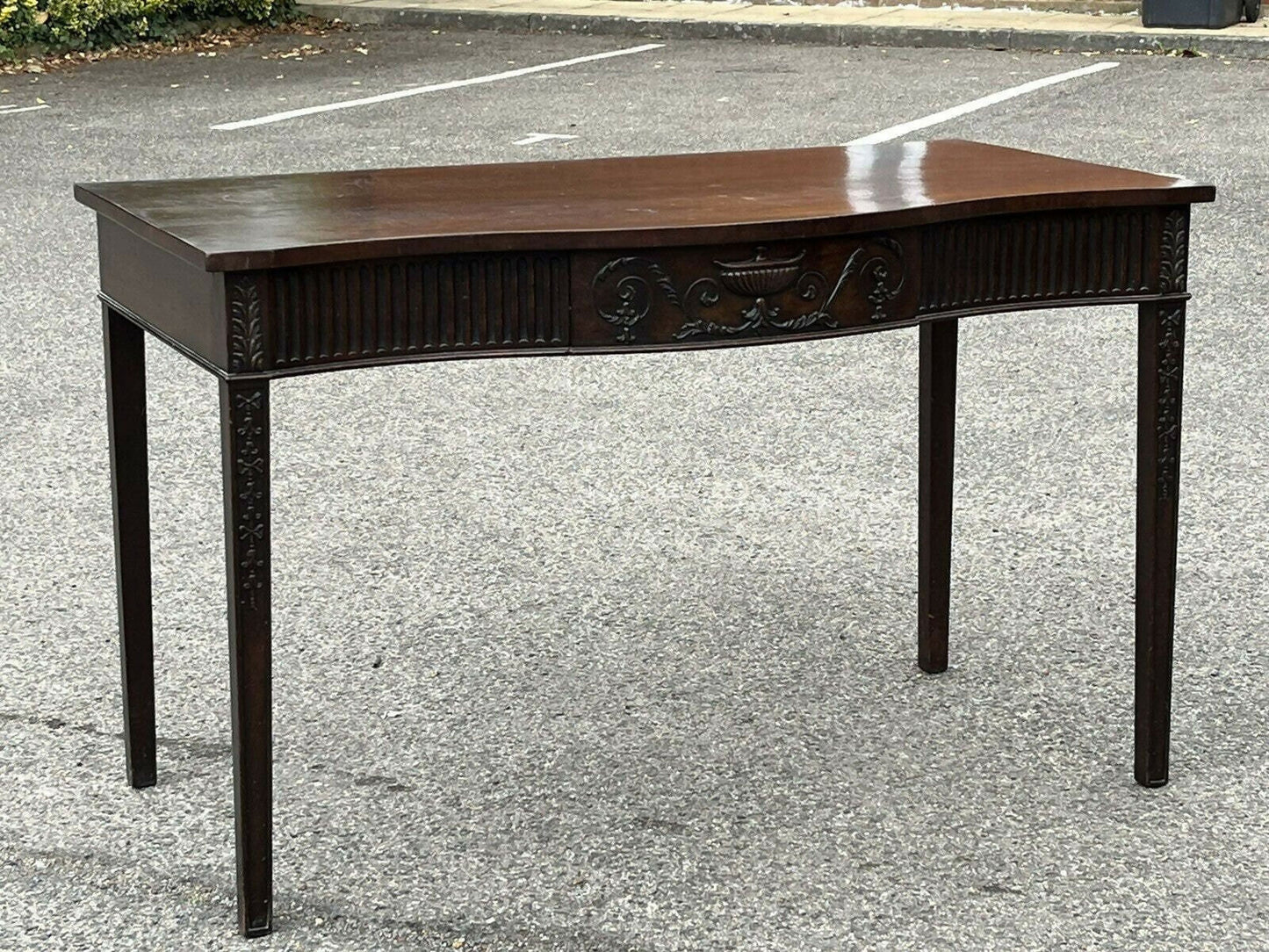 Vintage Mahogany Console Hall Table, Server. With Central Drawer.