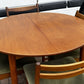 Mid Century Vintage Circular Extending To An Oval Dining Table & 4 Dining Chairs