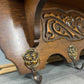 Coat Rack Antique French Style Oak Wall Shelf 6 Hooks Carved Hall Stand LOT 3511