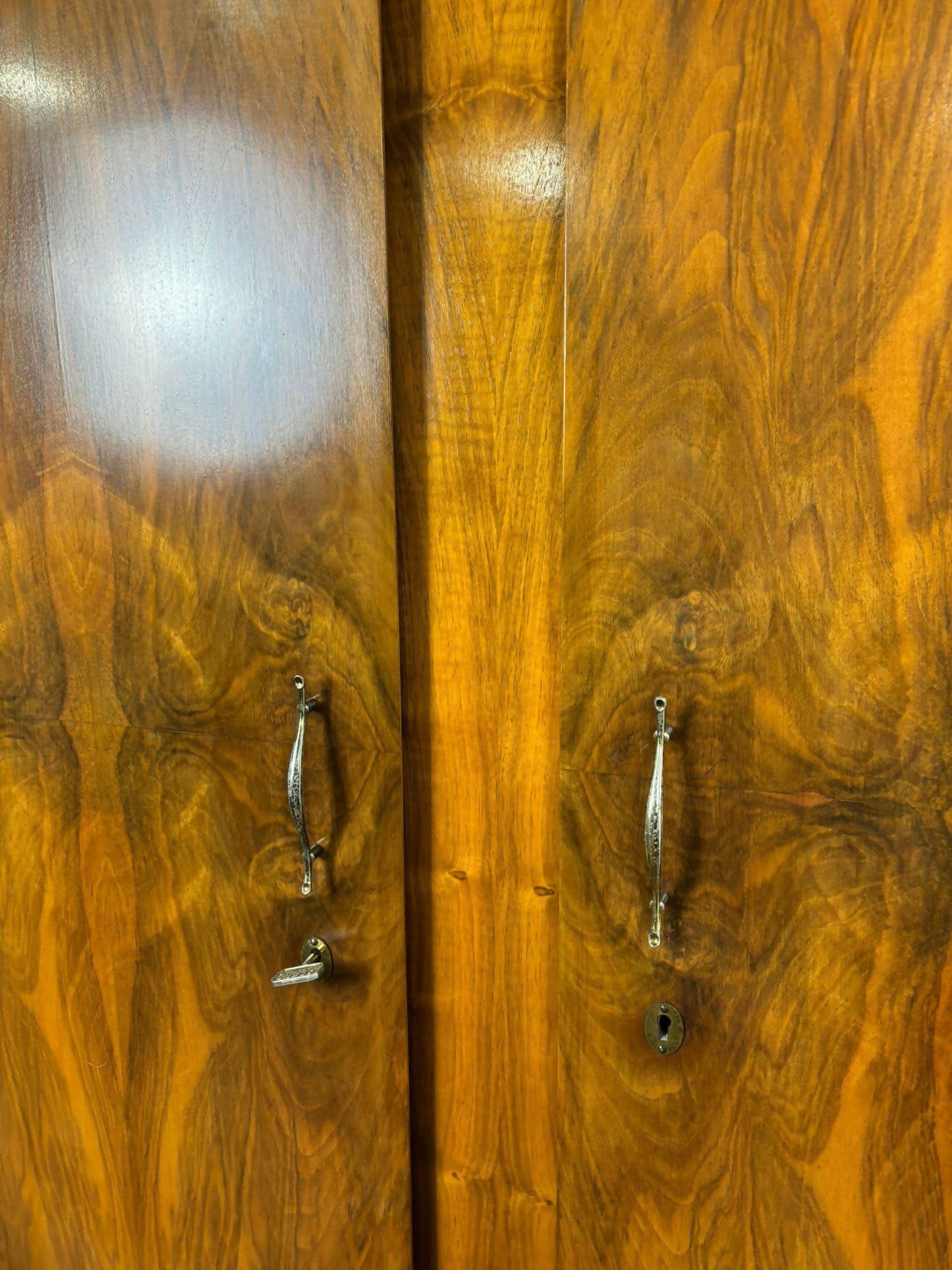 1950's Vintage Walnut Gents Wardrobe