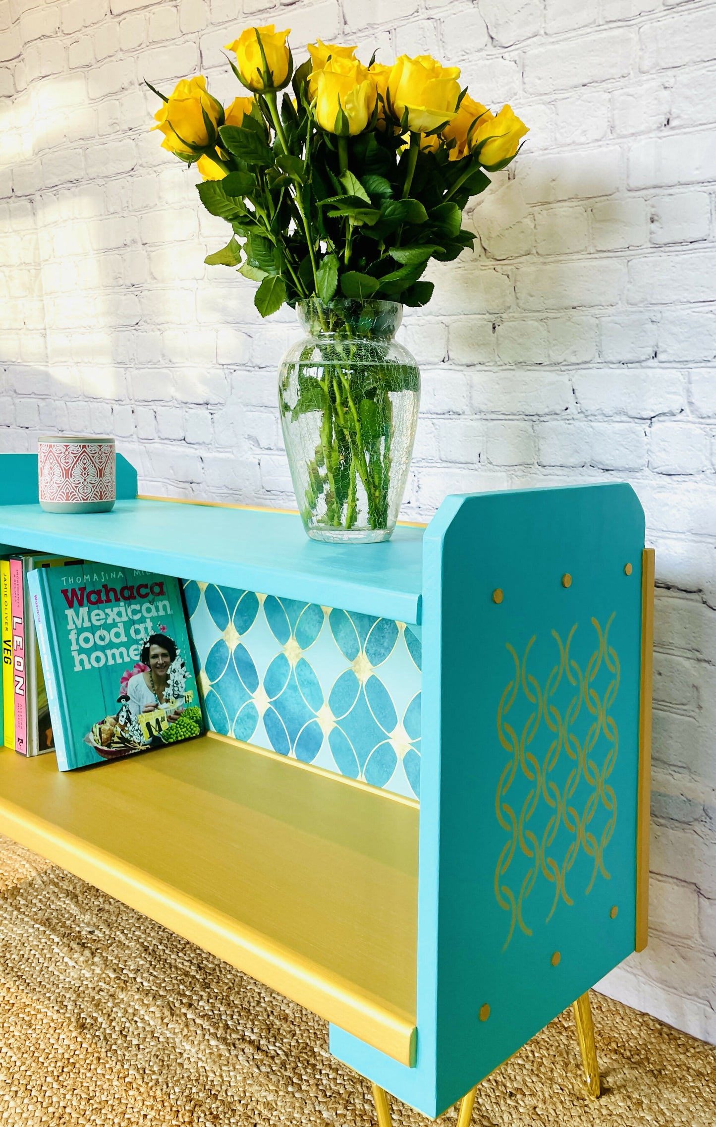 Blue Sideboard Cabinet, Bookshelf, Drinks Display Cabinet