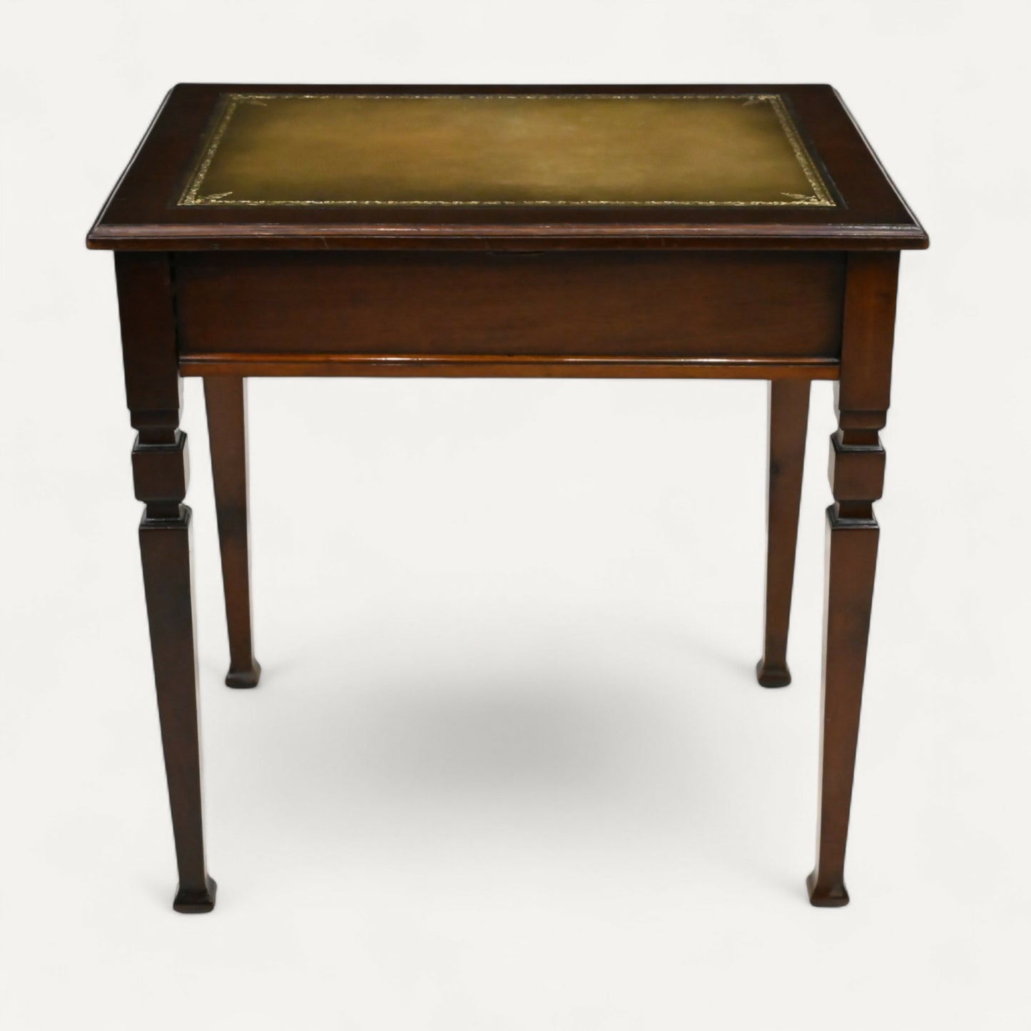 Antique Mahogany Desk Writing Table Green Leather Top Shoolbred FREE UK Delivery. SBR10598/1806E