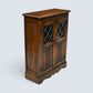 Bevan Funnell Reprodux Low Bookcase with 2 Shelves Leaded Glass FREE UK Delivery