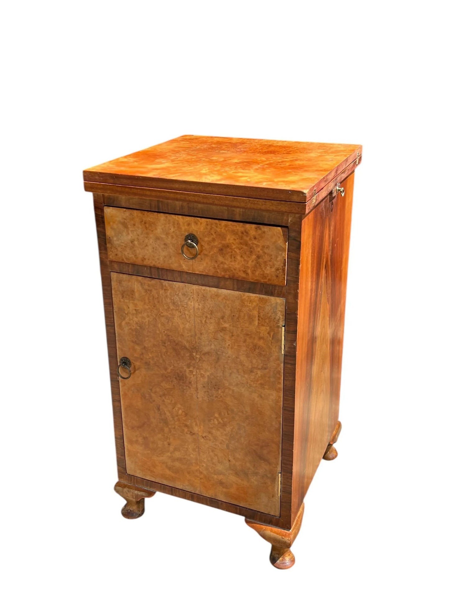 Antique Walnut Deco bedside cupboard