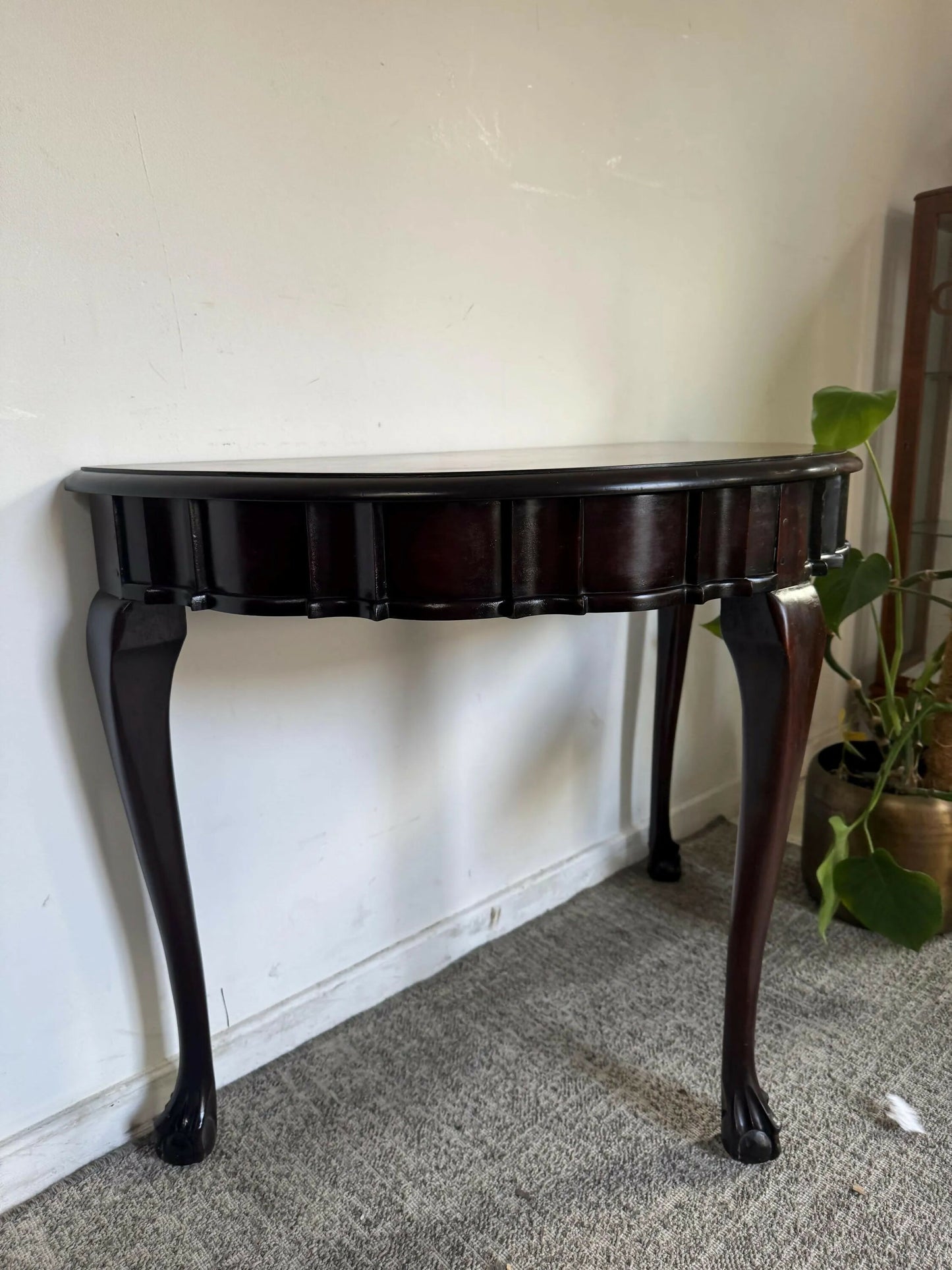 Mid Century Retro Vintage Table Hallway Console Half Moon