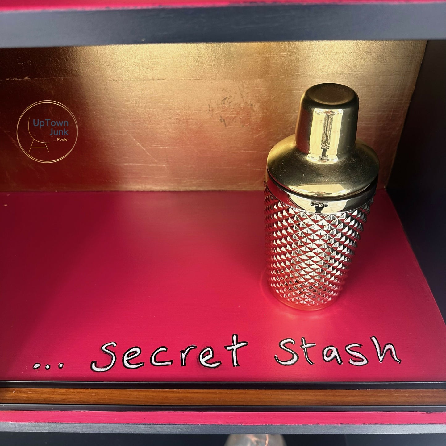 Mid-Century Solid Teak Cocktail, Drinks Cabinet