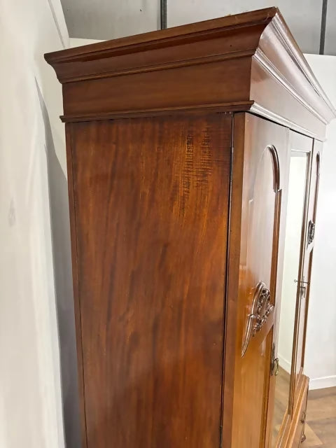 Edwardian Mahogany Triple Door Wardrobe