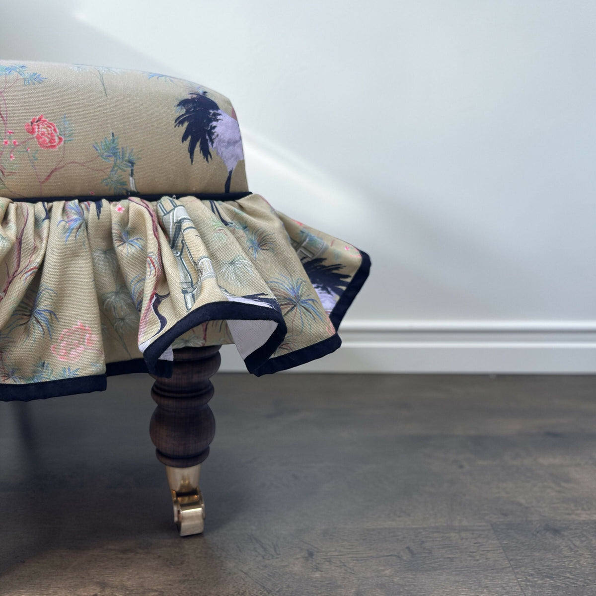 Frill Upholstered Luxury Large Footstool