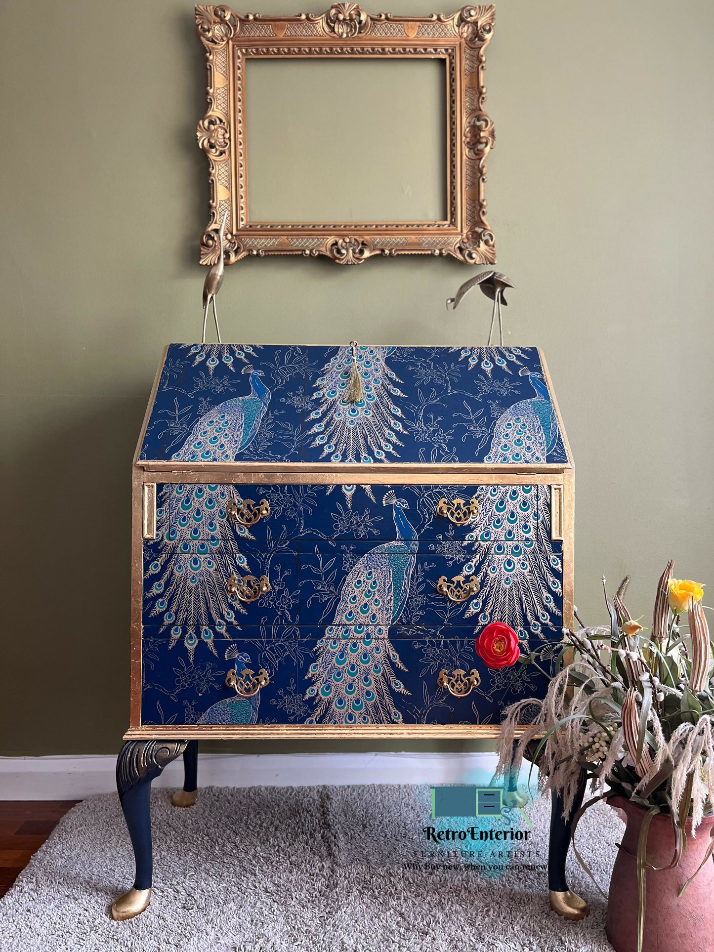 Peacock Blue and gold bureau - on order