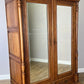 Wardrobe Antique French Style Oak Mirrored Two Door Carved Armoire LOT 6544