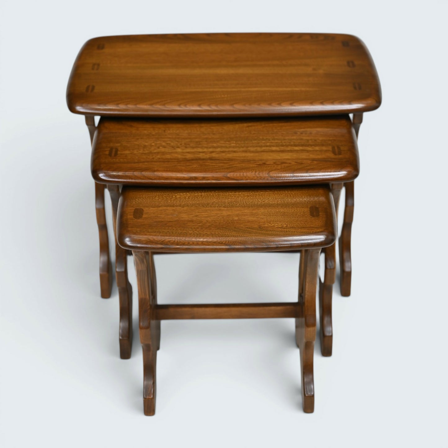 Ercol Nest Of Tables In Golden Dawn Finish Vintage Ercol's Badge FREE Delivery*