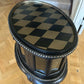 Drinks Cabinet. Handpainted, small oval glazed cabinet. Black/Gold