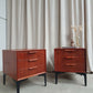 Vintage Pair of Danish Mid Century Bedside Chest Of Drawers Tables Retro Scandi R901