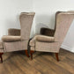Pair of Matching Wingback Fireside Chairs On Cabriole Supports