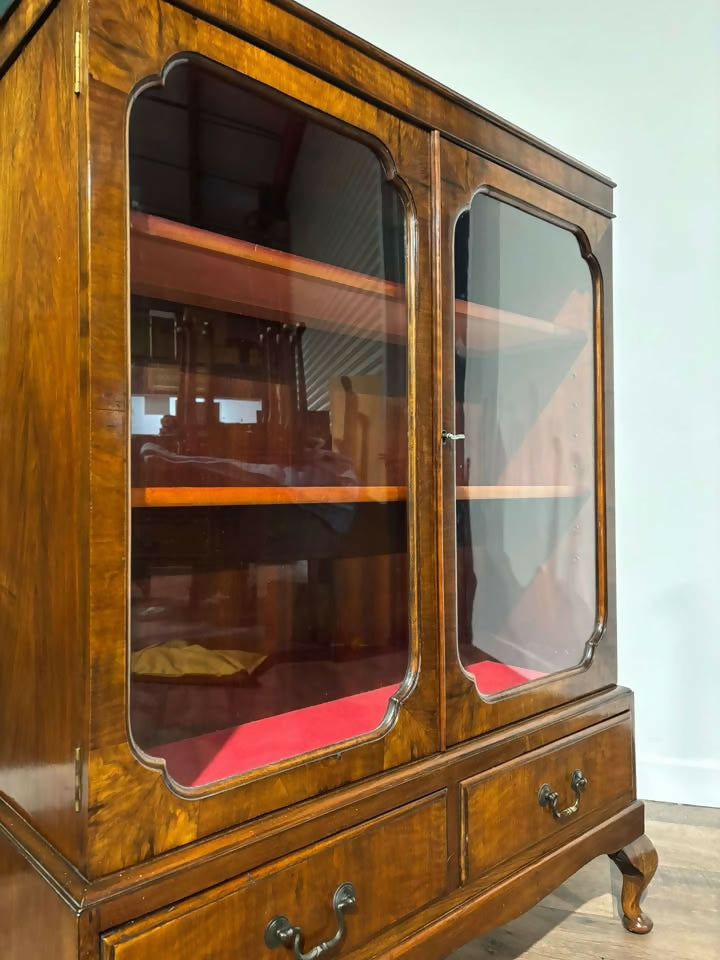 1930's Walnut Display Cabinet00