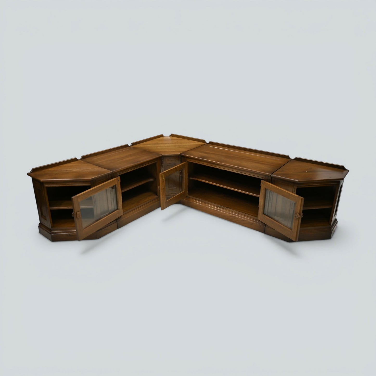 Ercol Entertainment Cabinets 5 Piece Corner Modular Golden Dawn FREE UK Delivery