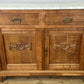 Cabinet Antique French Style Marble Top Oak Sideboard Carved Cupboard LOT 6284