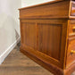 Large Leather Topped Pine Pedestal Desk