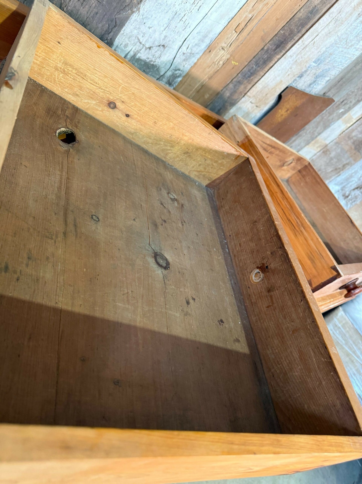 Antique Edwardian Pine Two Door Low Housekeeper Pantry Kitchen Cupboard, c.1920