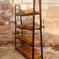 Industrial Rustic Shelving Unit | Wood & Metal Shelf | Reclaimed Style Bookcase | Rustic Ladder Shelf | Industrial Home Decor Storage