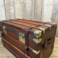 Moynat antique leather travel trunk