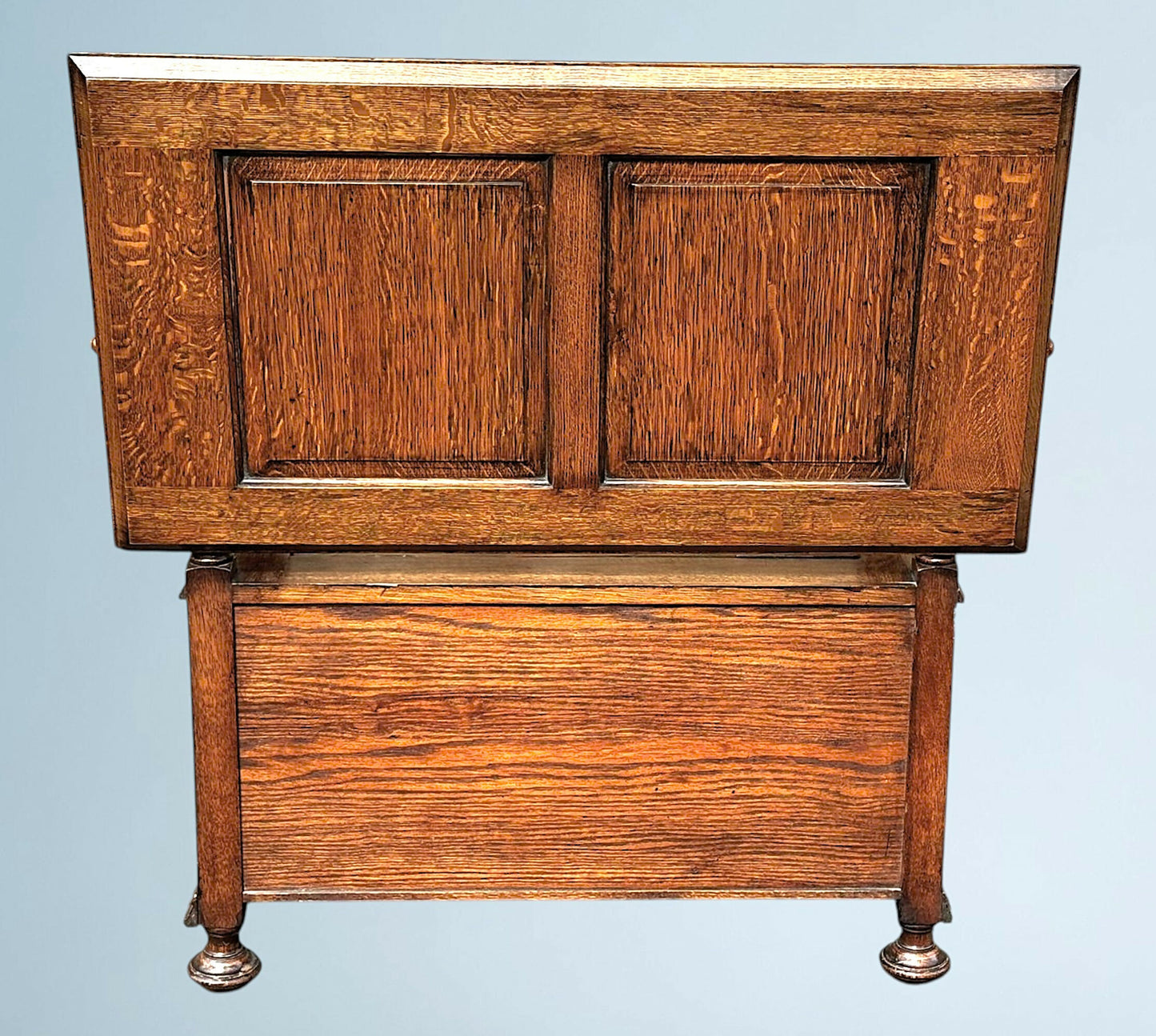 Antique Golden Oak Monks Bench
