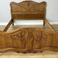 Bed Vintage French Louis XVI Oak Double Bed Frame Carved Headboard LOT 6375