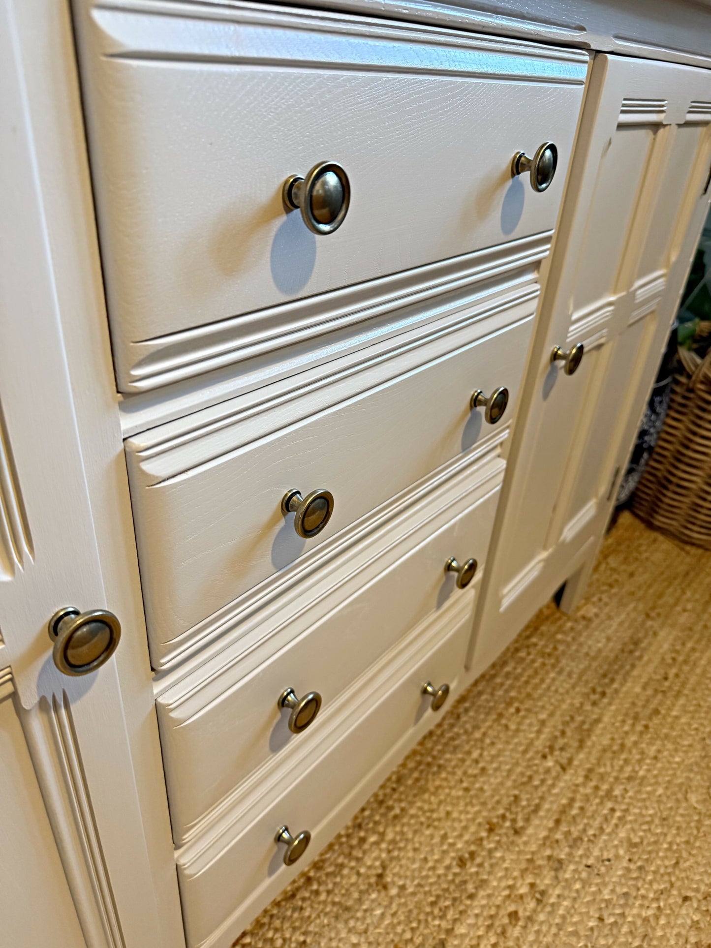 Newly refurbished Ercol sideboard elm wood mcm painted large