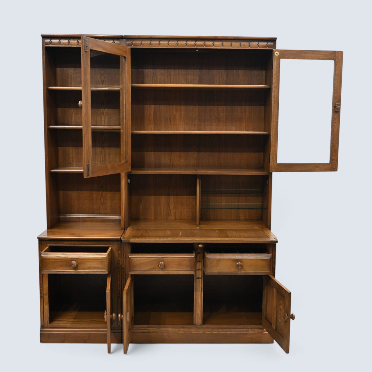 Ercol Bookcase Display Wall Unit Drinks Cabinet Golden Dawn FREE UK Delivery*