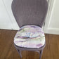 Stylish Lloyd loom accent chair very Matt aubergine paint and matching cotton lily themed fabric