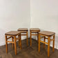 Mid-Century Set of Four Oak Stools