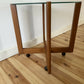 Mid Century Vintage Glass Side Coffee Table Minimalist