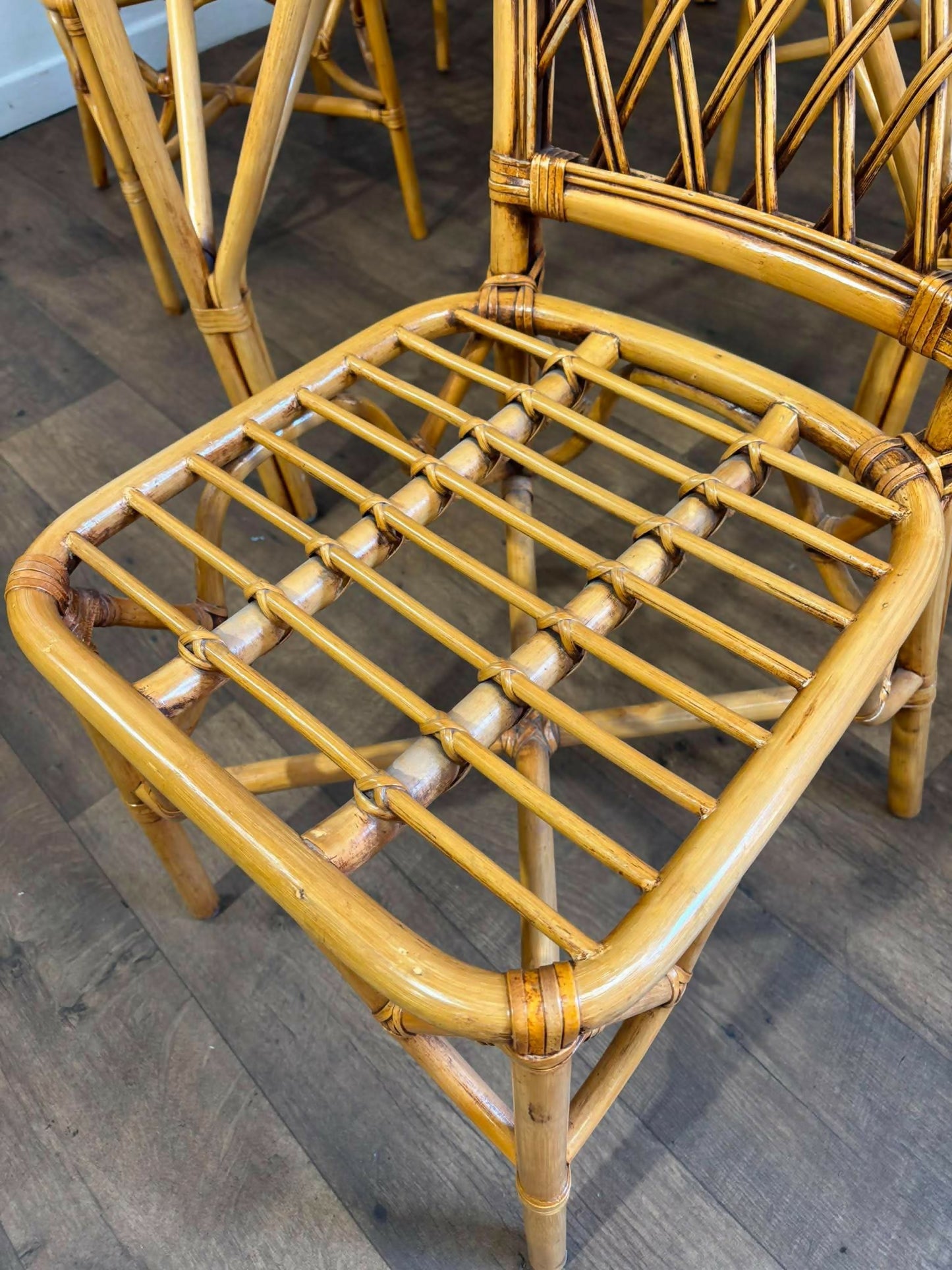 Vintage Cane & Glass Conservatory Dining Suite