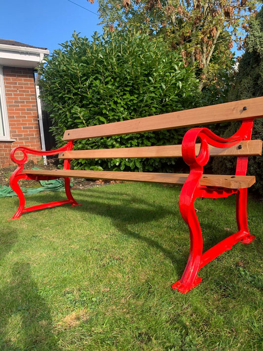 Fully Restored Cast Iron Garden Bench Seat Chair Patio