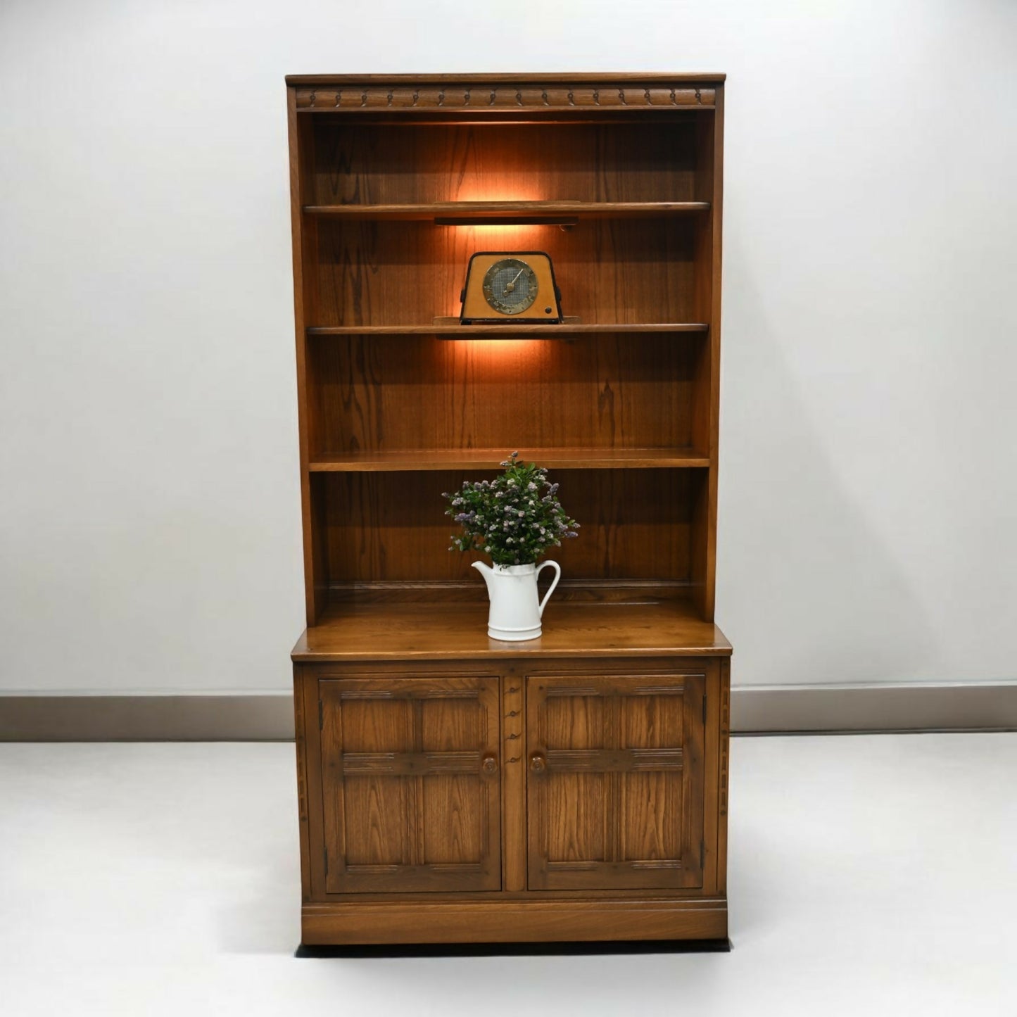 Ercol Mural Bookcase Wall Unit Display Cabinet Golden Dawn FREE UK* Delivery