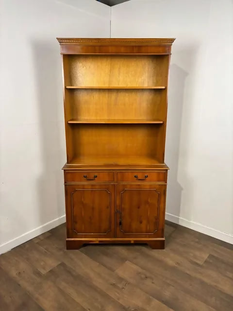 Reproduction Yew Wood Bookcase