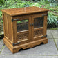 A WOOD BROTHERS OLD CHARM VINTAGE CARVED OAK TV MEDIA CABINET / STAND