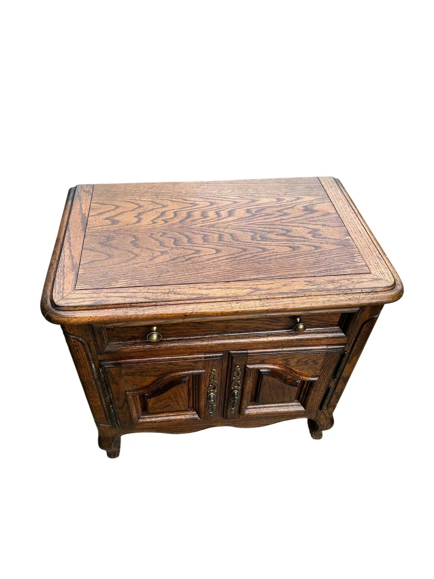 Vintage Oak French Provincial style bedsides cupboards by Century furniture