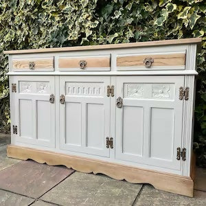Oak Vintage Sideboard / painted furniture / Up cycled furniture / Handmade / Repurposed / Vintage / Farmhouse