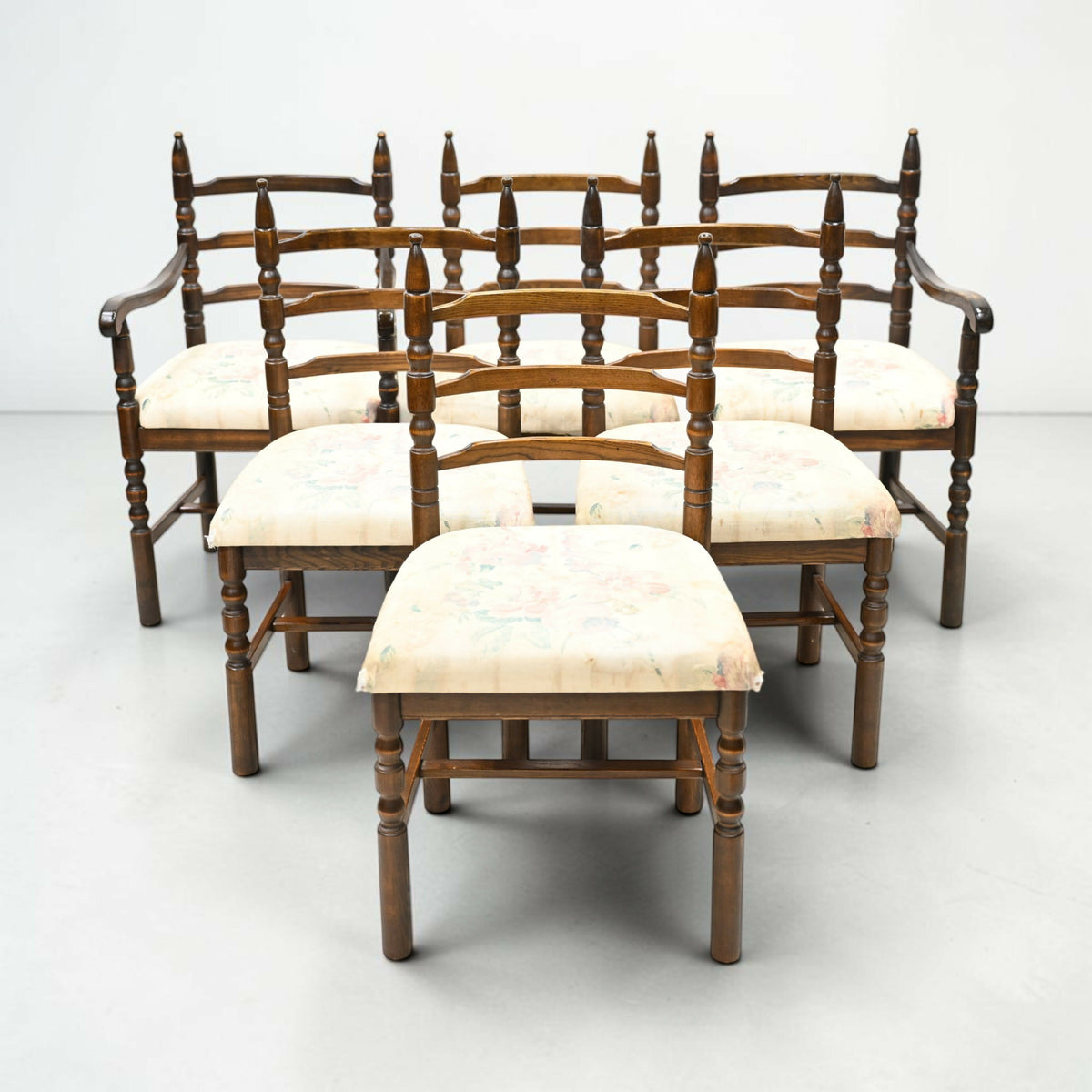 6 Dining Chairs by Youngers Upholstered Seats Incudes 2 Carvers FREE UK Delivery