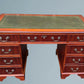 Mahogany Pedestal Writing Desk With Leather Top