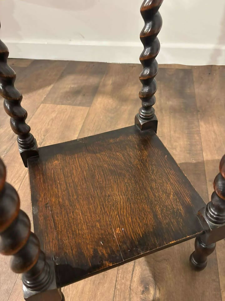 Vintage Oak Barley Twist Plant Stand