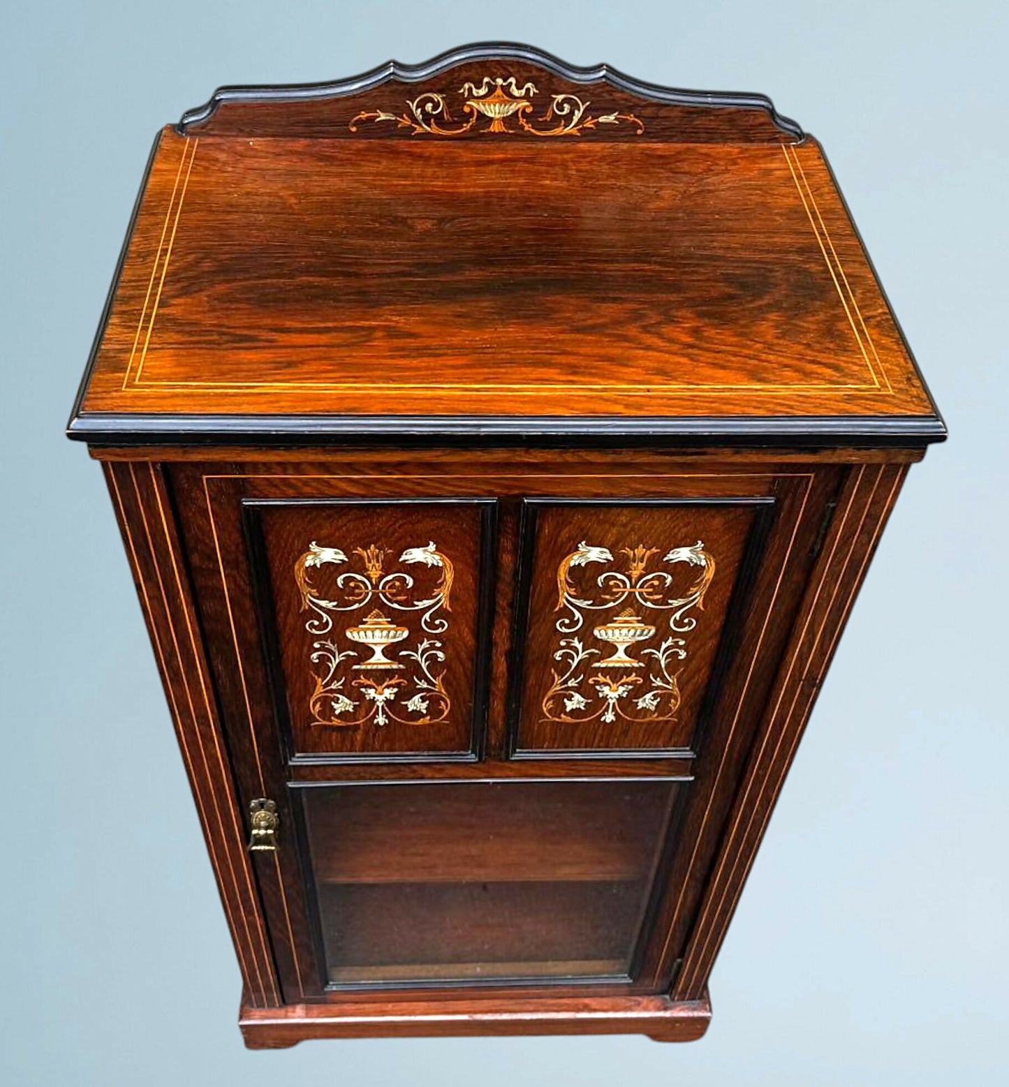 Edwardian Inlaid Rosewood Cabinet