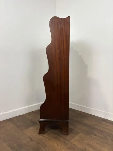Vintage Mahogany Four Shelf Waterfall Bookcase