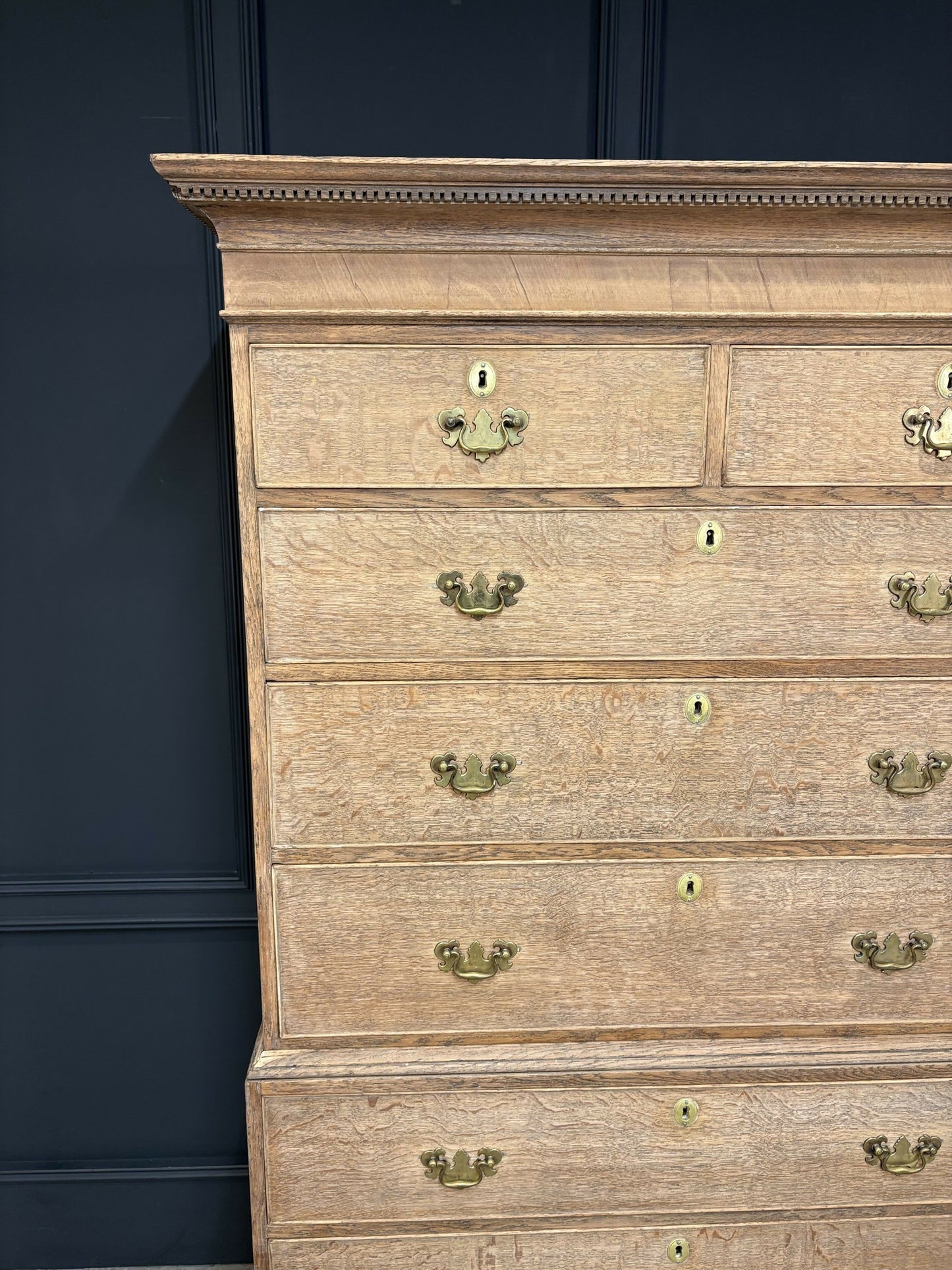 18th Century Bleached Oak Tallboy Chest On Chest