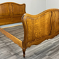 Bed Vintage French Louis XVI Oak Double Bed Frame Carved Headboard LOT 3699