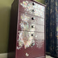 Floral Peacock Maroon chest of drawers