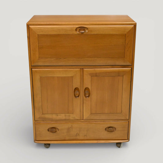 Ercol Drinks Cabinet Bureau Gin/Drinks Cabinet Light Finish FREE UK Delivery. SBR11121/3010E