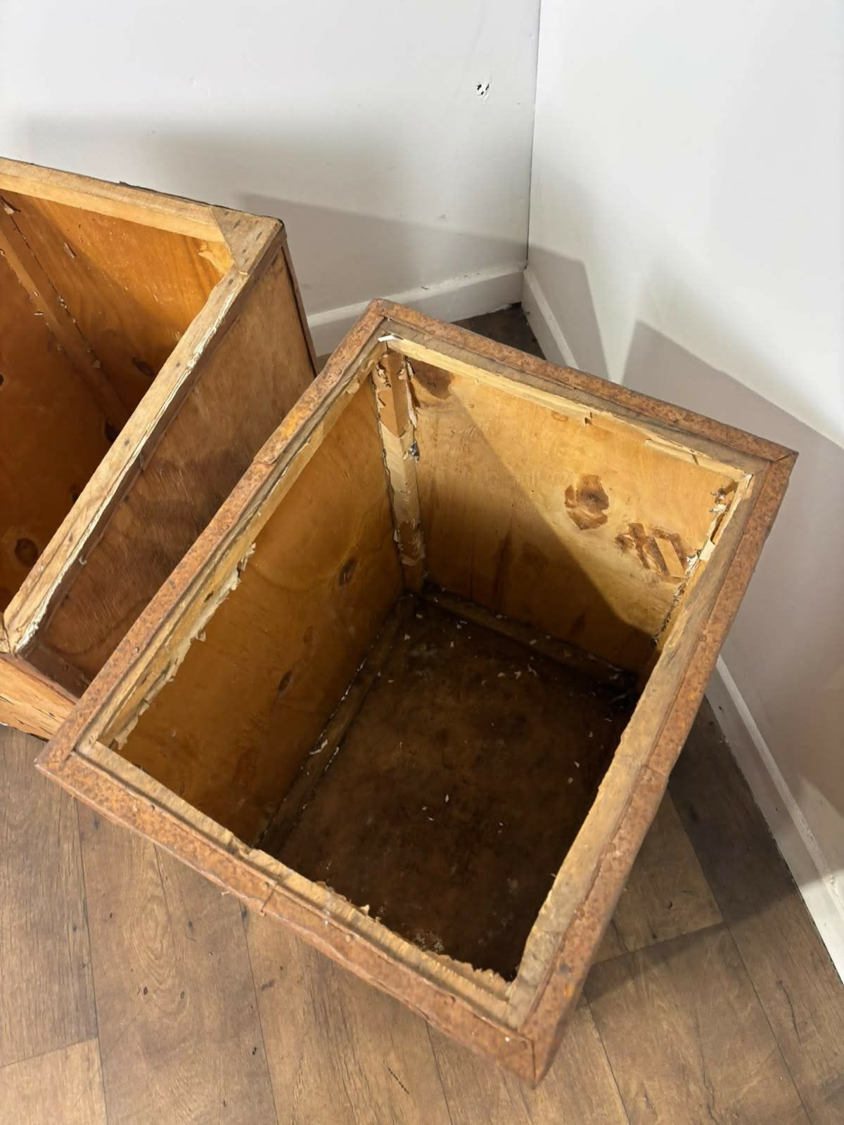 Pair of Vintage Kenyan Tea Export Crates / Wooden Boxes