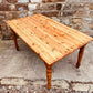 Rustic Pine Farmhouse Dining Table • Turned Legs • Seats 6 • Country Cottage Kitchen Table • Solid Wood Farmhouse Table • Restored Vintage